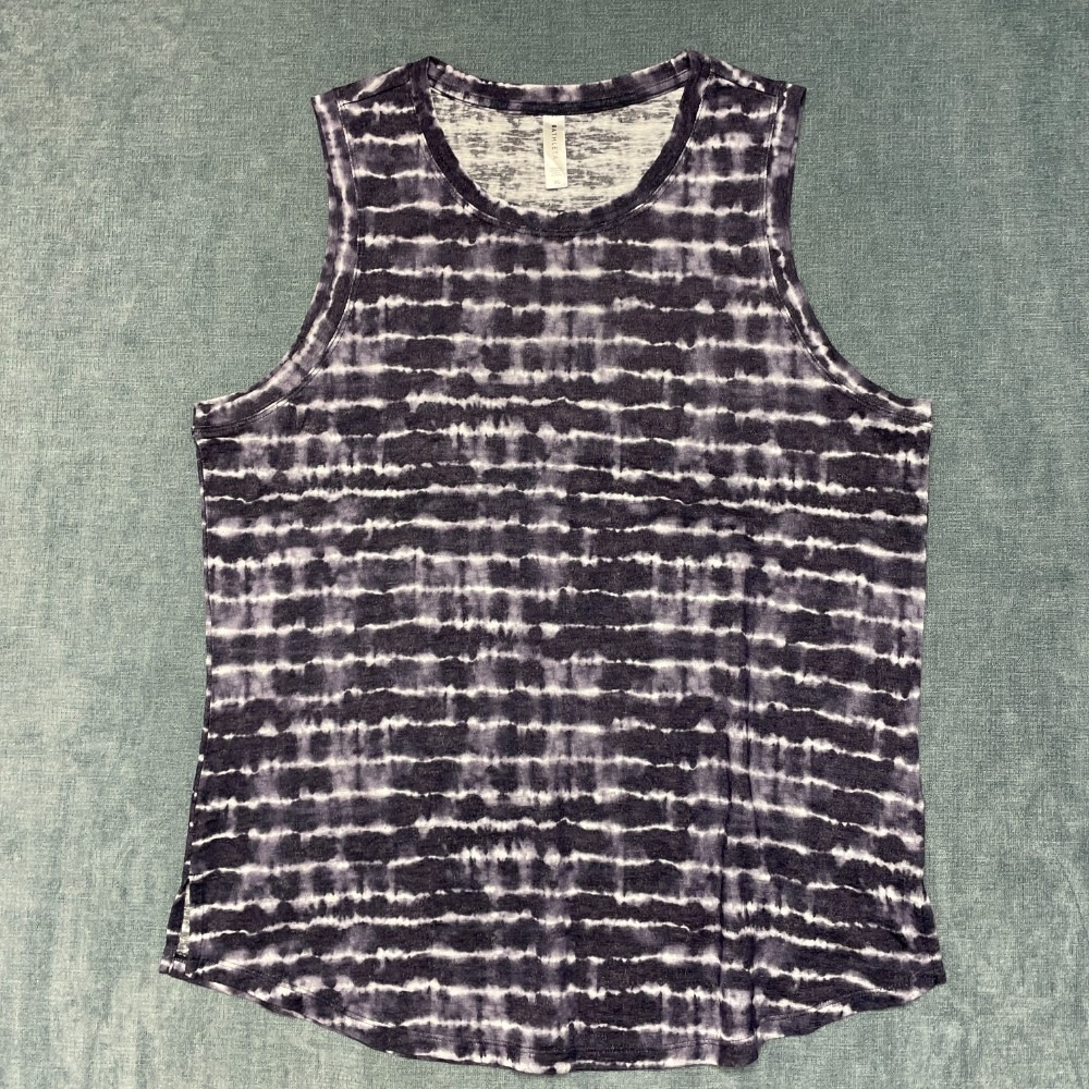 Athleta Tank Top Women XL White Purple Sleeveless Tie Dye Casual Outdoor Comfort